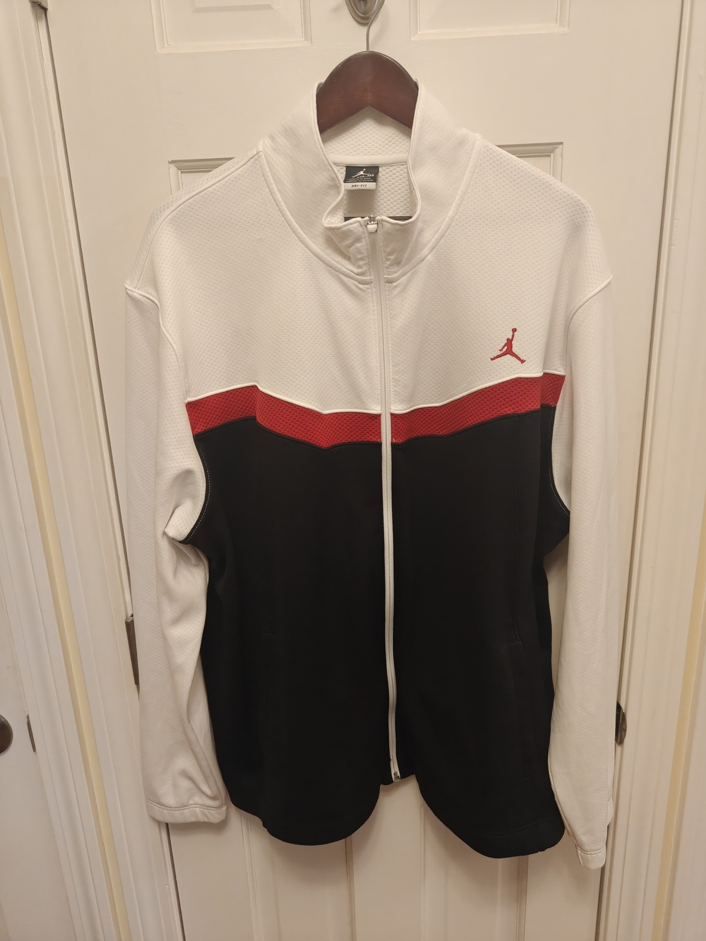 Jordan White, Black & Red Performance Full-Zip Jacket